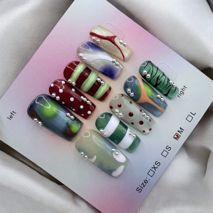 15.99 cateyebeautifulbrightcolorssquarenails-ezgif.com-optijpeg Abstract Cat Eye Square Nails - Image 1