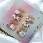 Coffin Nails 2.5 Length Hand Painted Flowers