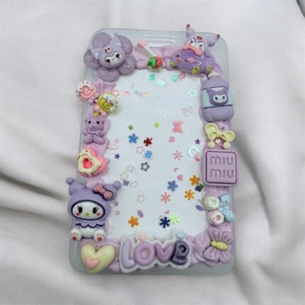 Kuromi Resin Charms ID Card Holder/Sleeve