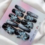 Beautiful Moonlight Square 3D Flowers Nail