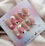 Pink And White Elegant 2.5 Square Nails