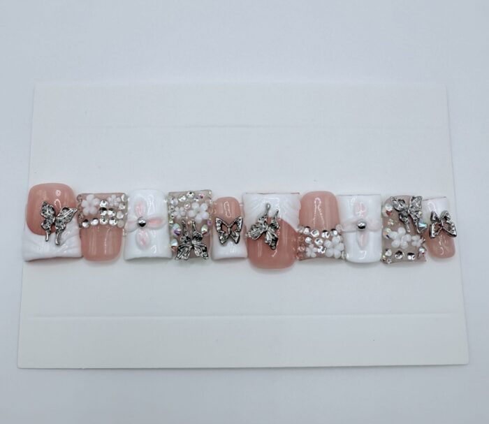 whitetipsbutterflycharmducknails-ezgif.com-optijpeg (1) Duck Nails With Diamond Tips - Image 1