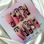 Matte Square Pink Halloween Nails
