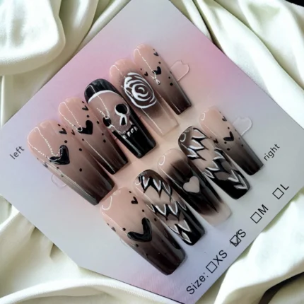 Square Spooky Halloween Nails