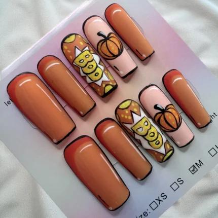 Matte Comic Book Style Fall Nails