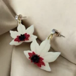 Polymer Clay Fall Leaf Earrings Handmade - Image 2