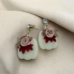Polymer Clay Fall Pumpkin Earrings Handmade