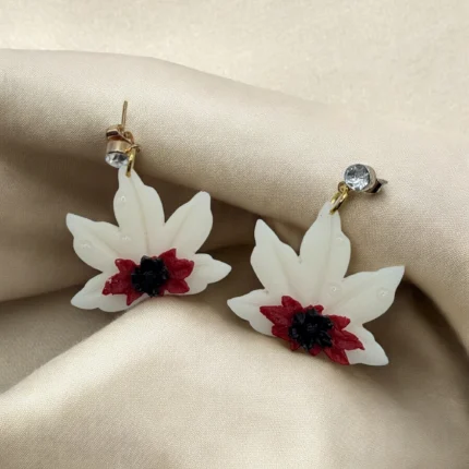 Polymer Clay Fall Leaf Earrings Handmade