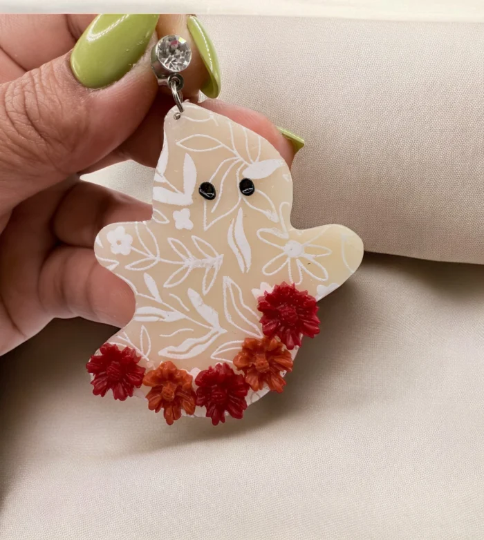 Polymer Clay Halloween Ghost Earrings - Image 2