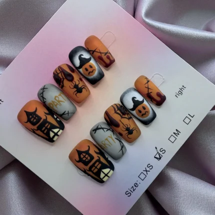 Matte Coffin Spooky Nails Extra Short Length