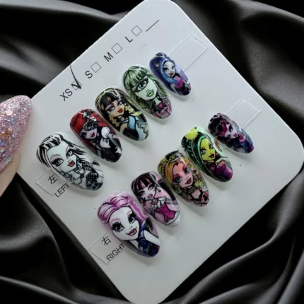 Monster High Short Almond Halloween Nails