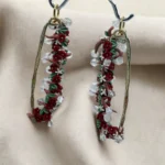 Red Flower Vine Polymer Clay Earrings - Image 2