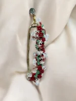 Red Flower Vine Polymer Clay Earrings - Image 3