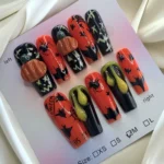 Spooky Square Shaped Halloween Nails