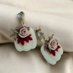 Polymer Clay Fall Pumpkin Earrings Handmade - Image 2