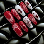 Red And White Halloween Nails