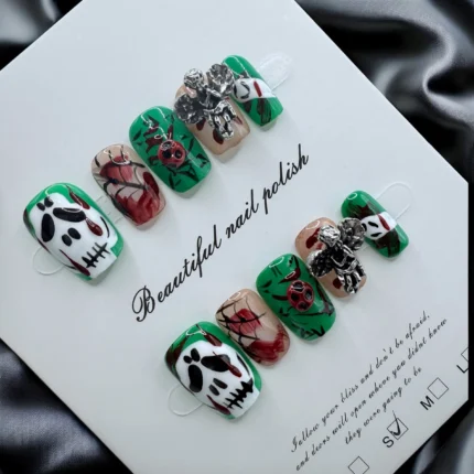 Spooky Halloween Nails With An Angel Charm