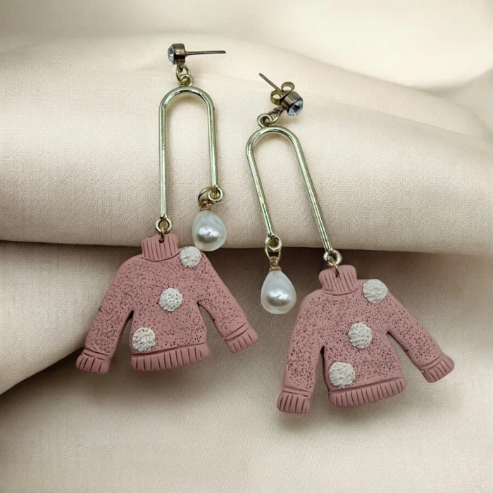 Polymer Clay Sweater Style Earrings - Image 1