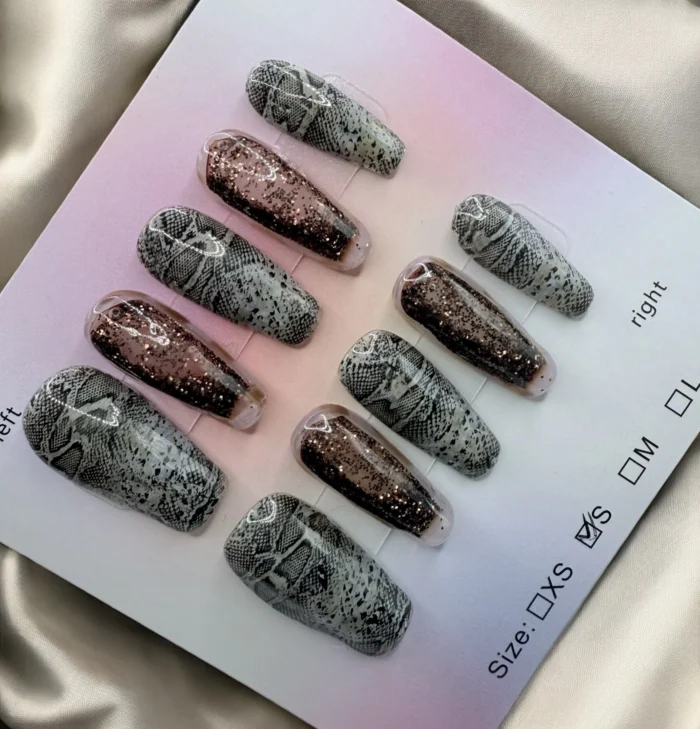 Snake Skin Pattern Water Nails - Image 1
