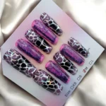 Purple Holographic Square Water Nails