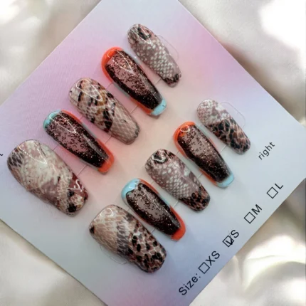 Snake Print water Nails