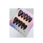 Handmade Press-On Nail Manicure Black Lace Gothic Stiletto False Nail Set