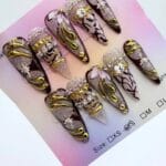 Burgundy Baroque Stiletto Press On Nails