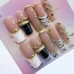 Classy Chaos Square Press On Nails – Bold Textured Luxury Set