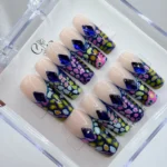 Abstract Multi Color Press On Nails – Modern Art | 3cm Square
